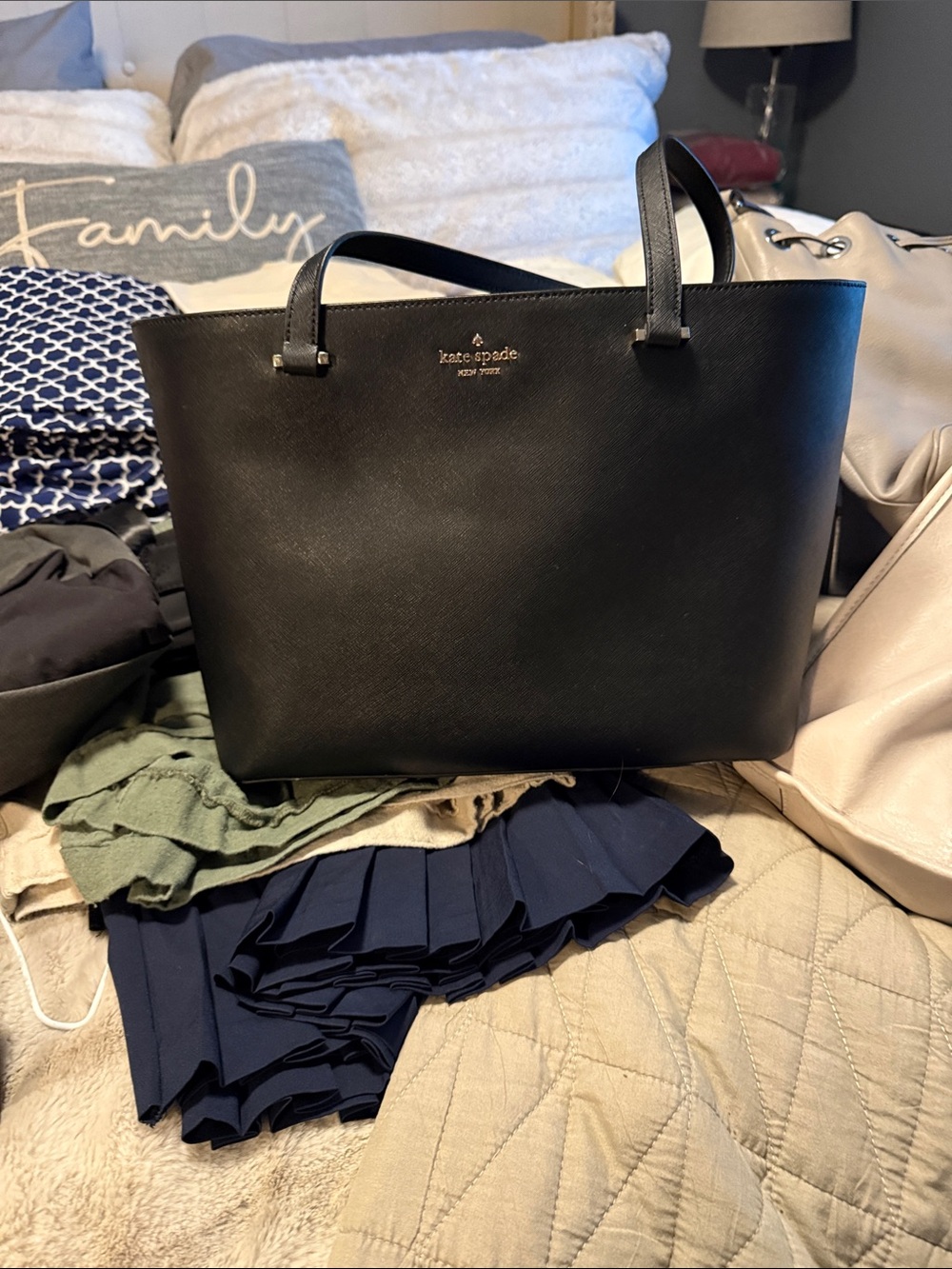 kate spade Black Saffiano Leather Tote